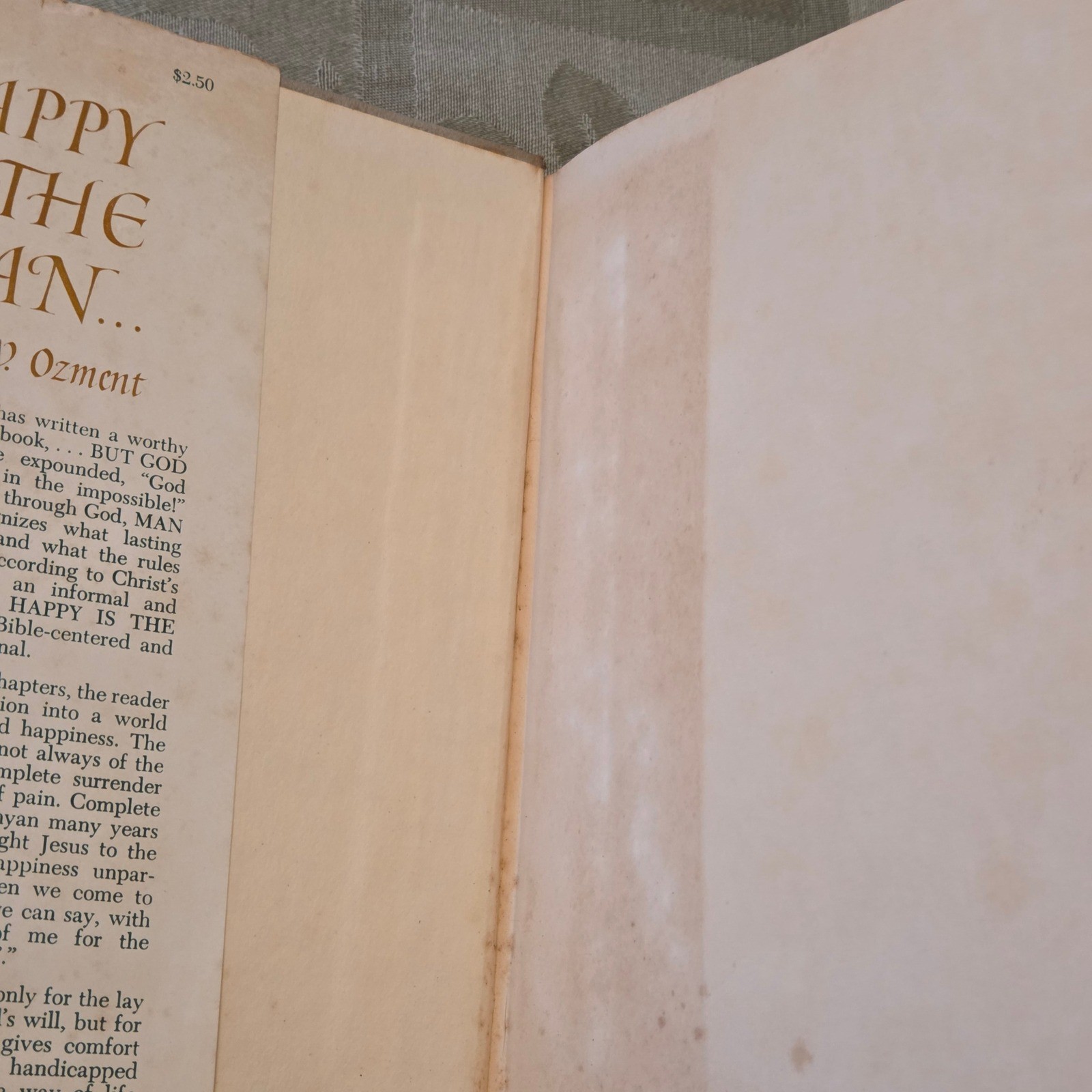 Happy Is the Man Robert V. Ozment 1963 Revell Hardcover w/ Dust Jacket