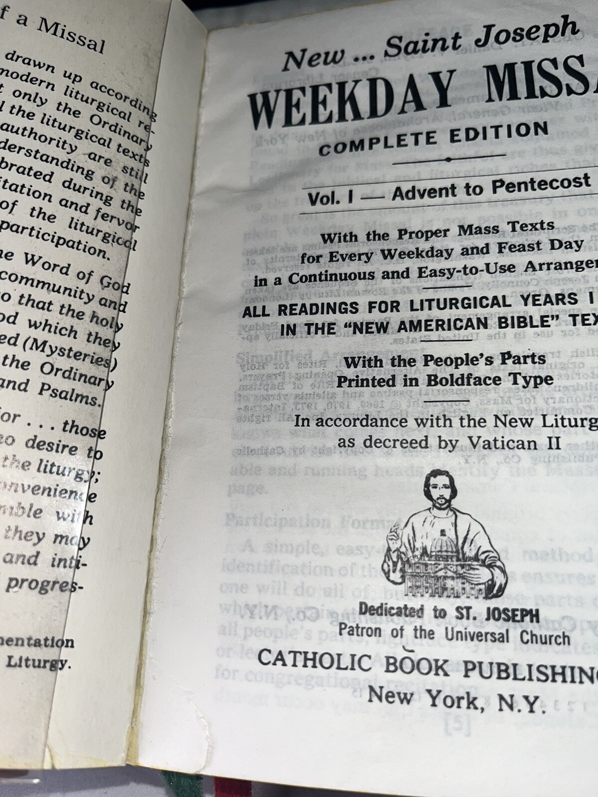 St. Joseph Weekday Missal, Complete Edition, Vol. 1, Advent to Pentecost -⭐