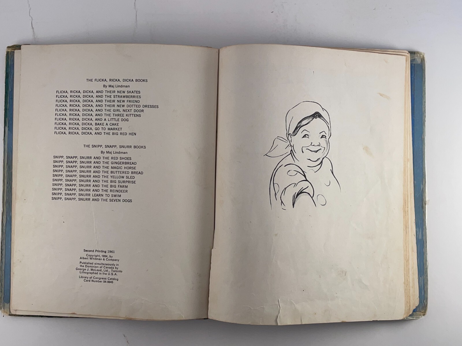 Snipp Snapp Snurr Learn to Swim Maj Lindman 1961 Hardcover Ex-Library