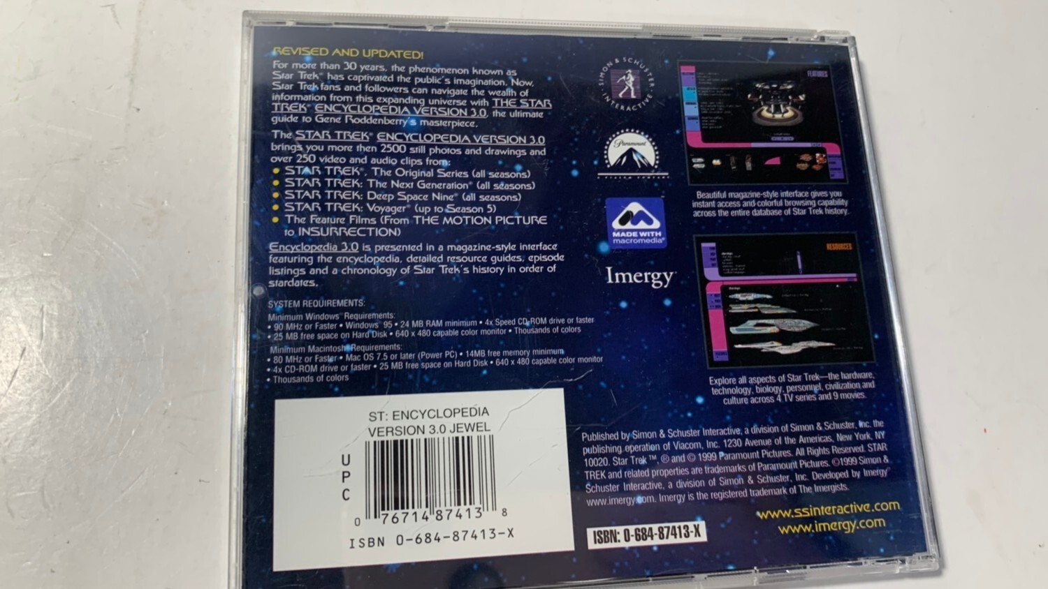 Vintage Star Trek Encyclopedia CD-ROM Reference Guide To The Future Version 3.0