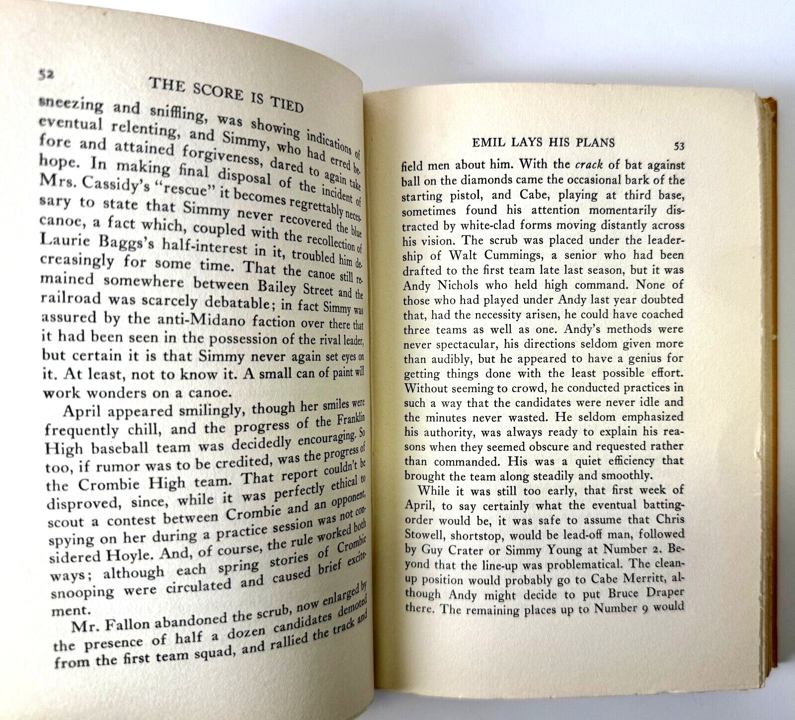 The Score is Tied, Ralph Henry Barbour, 1937 D. Appleton 1st edition