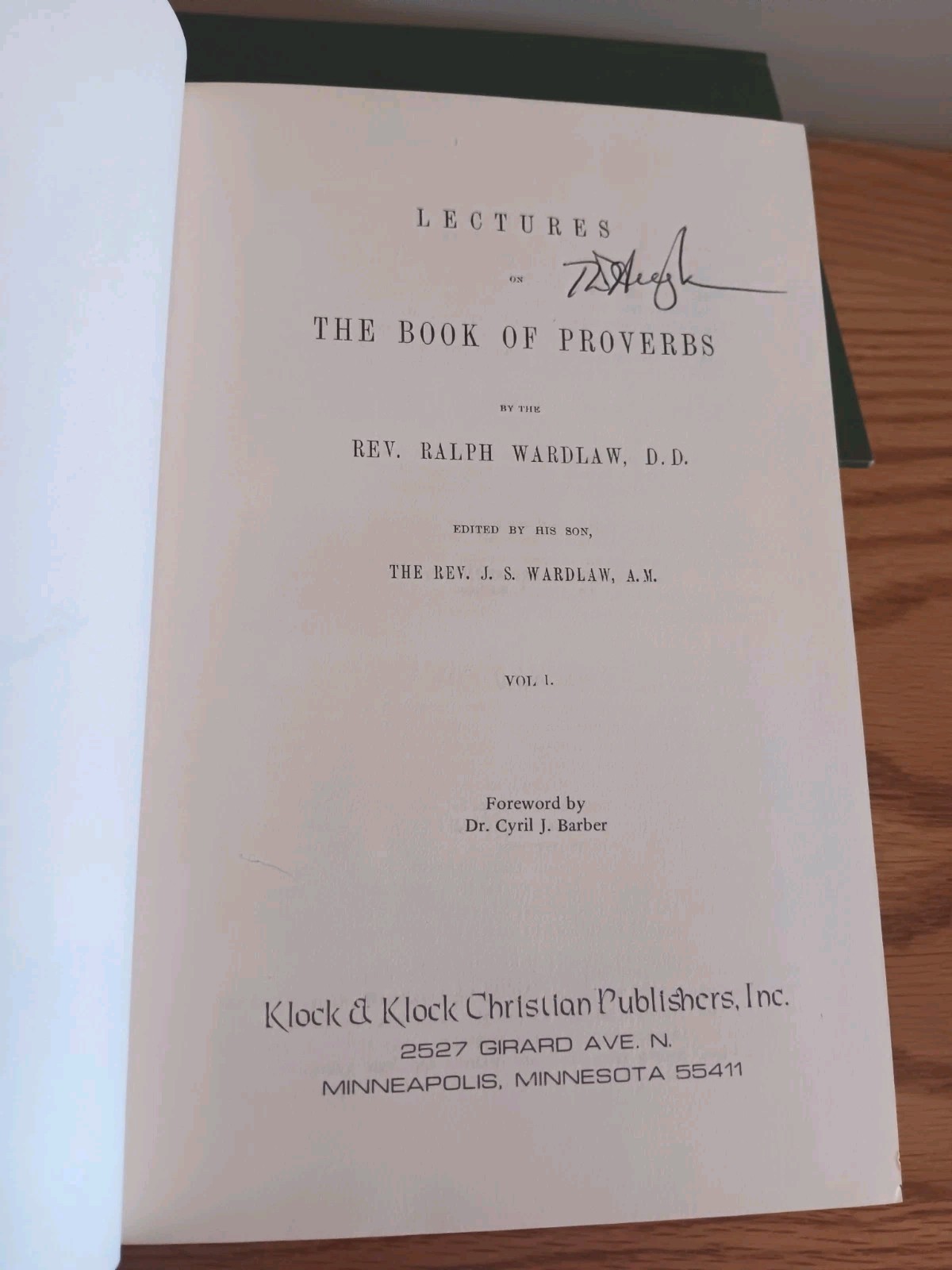 Lectures On Proverbs 2 Volume Set Ralph Wardlaw Klock & Klock Read Description