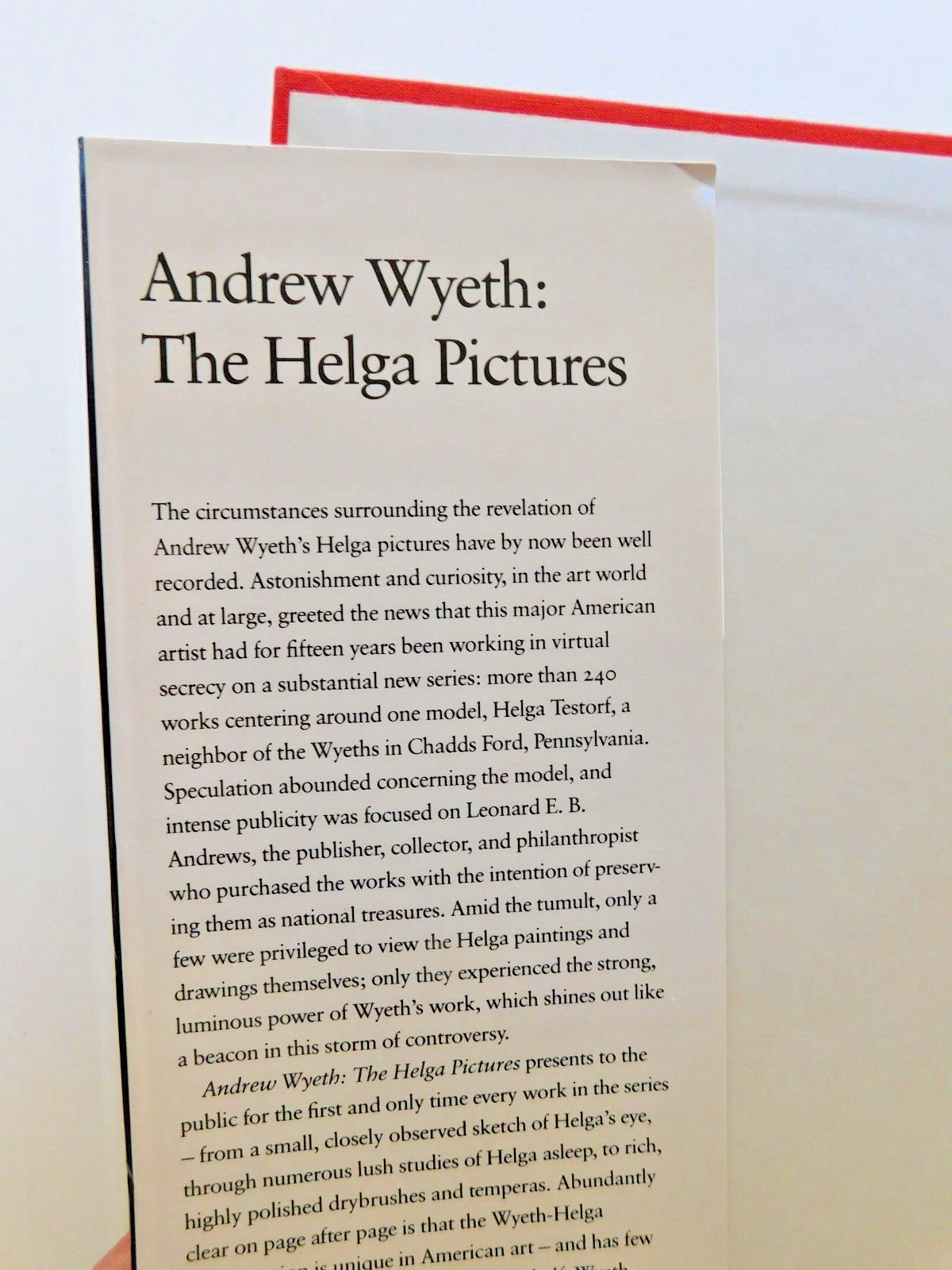 ANDREW WYETH Illustrated 1987 collection HELGA PICTURES Unread HCDJ 208 pages
