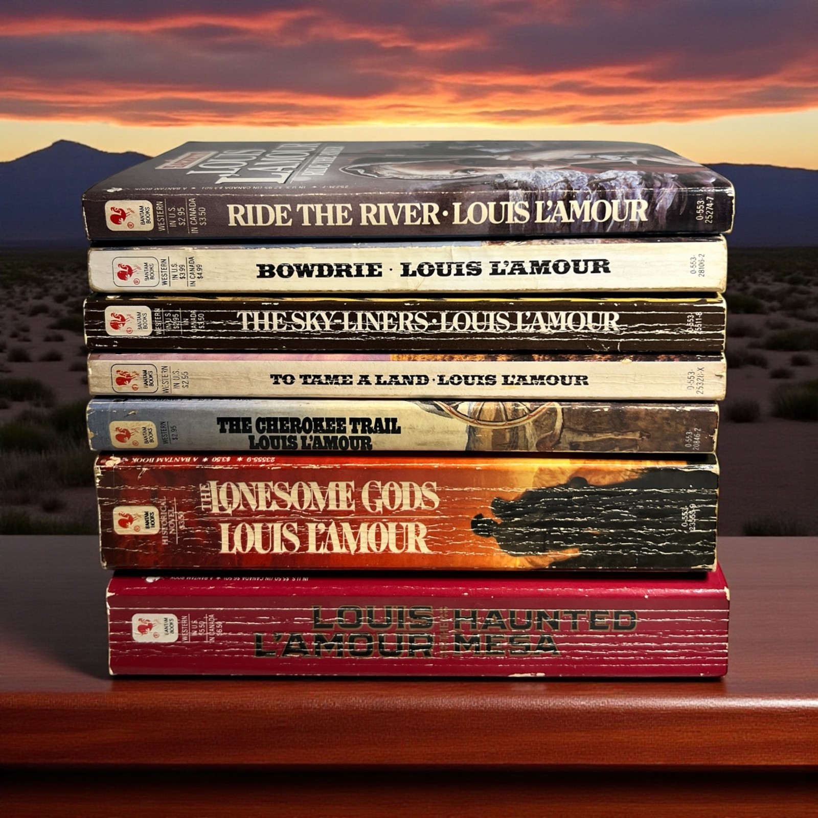 Louis L’Amour 7 Book Collection Western Adventure Novels Bantam Lot
