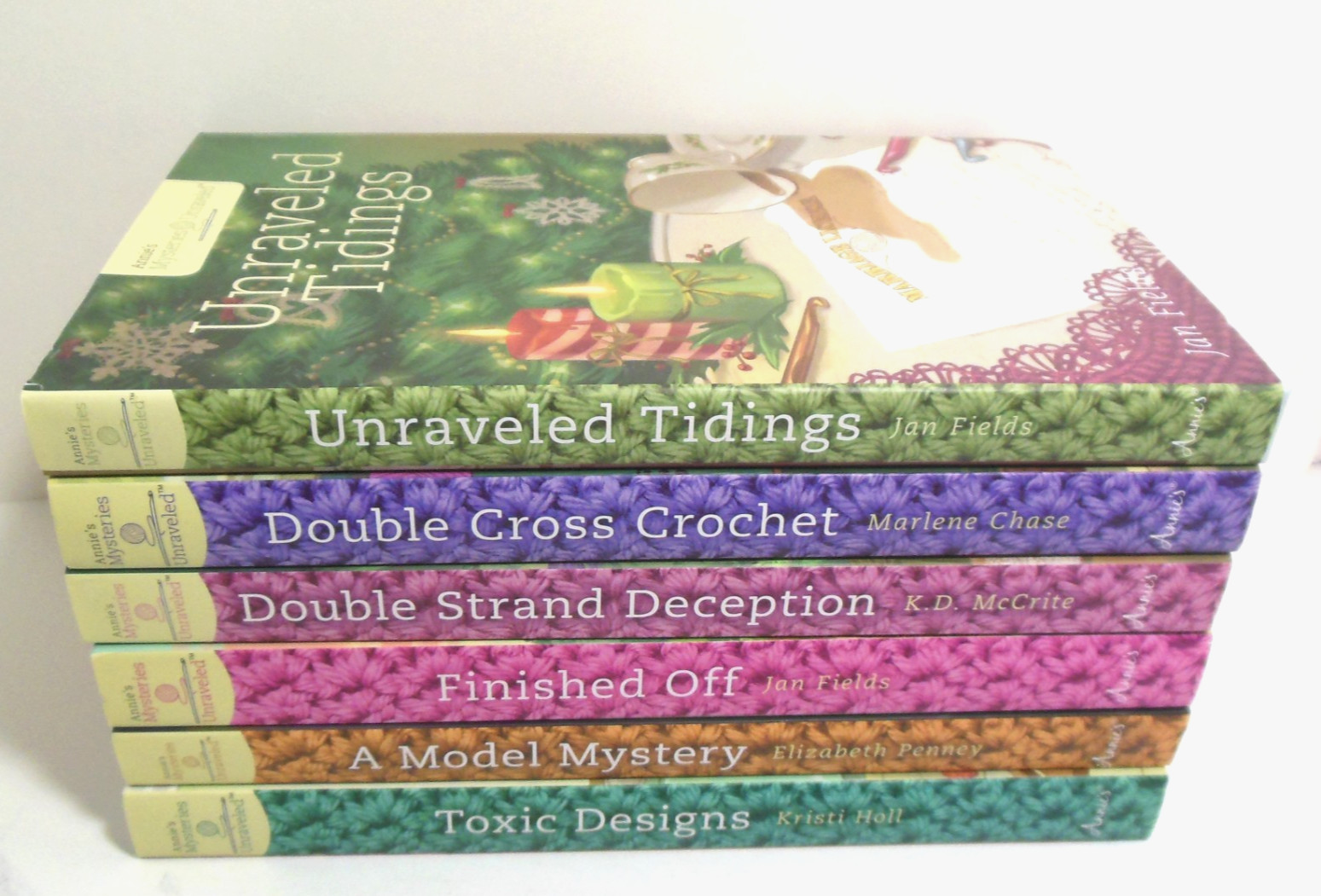Annie’s Crochet Mysteries Unraveled LOT SIX LN Numbers 7 8 9 10 11 12 in Series