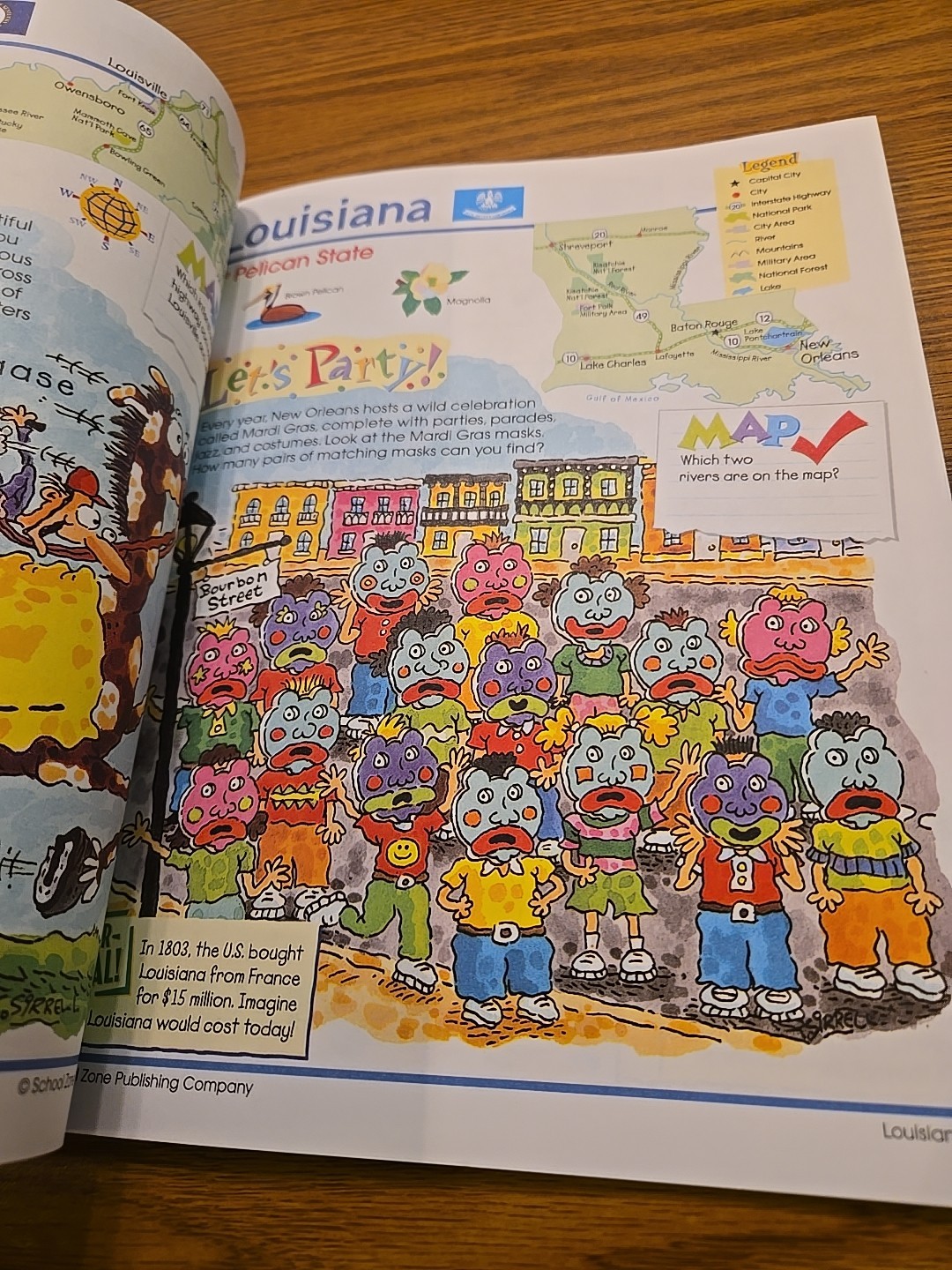 Travel the Great States School Zone 64 Pages, Ages 8 and Up Workbook NEW!