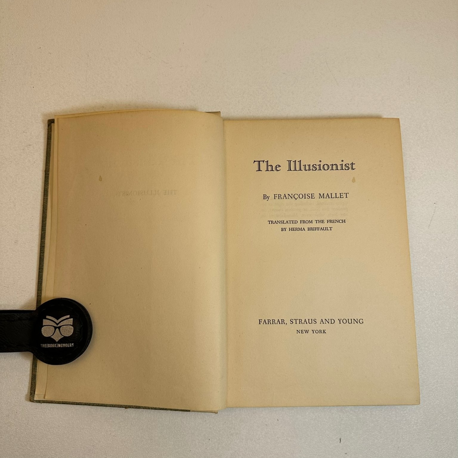 The Illusionist Françoise Mallet 1952 First US Edition Farrar Straus Young