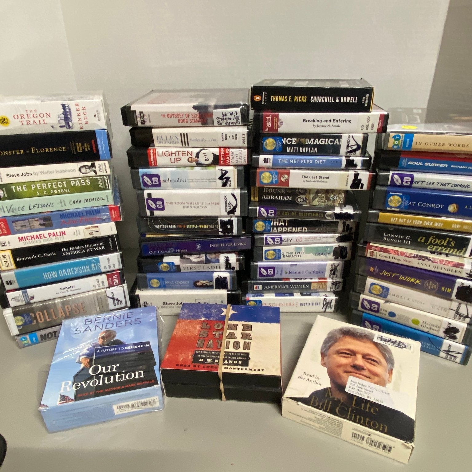 Lot of 45 + Audiobooks on CD, Ex Library, Fiction, Mixed Authors