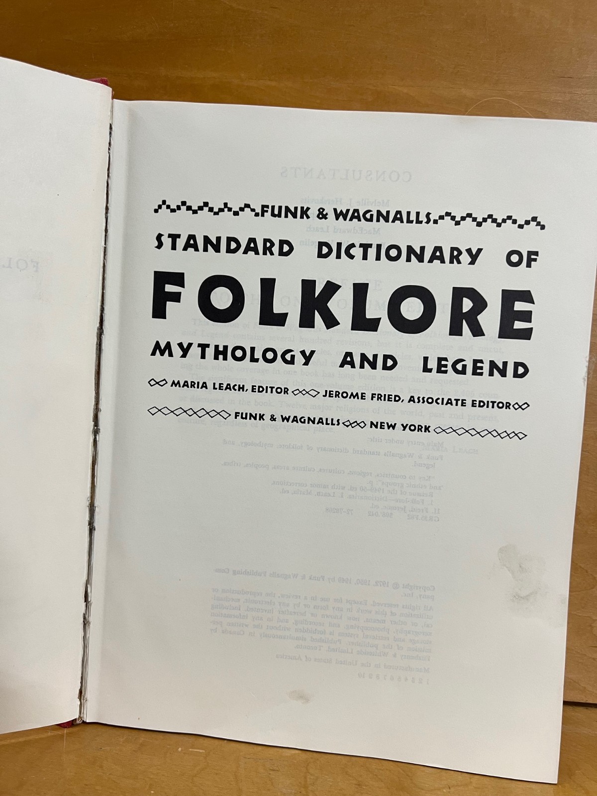 Funk and Wagnall’s Standard Dictionary of Folklore, Mythology and Legend 1972