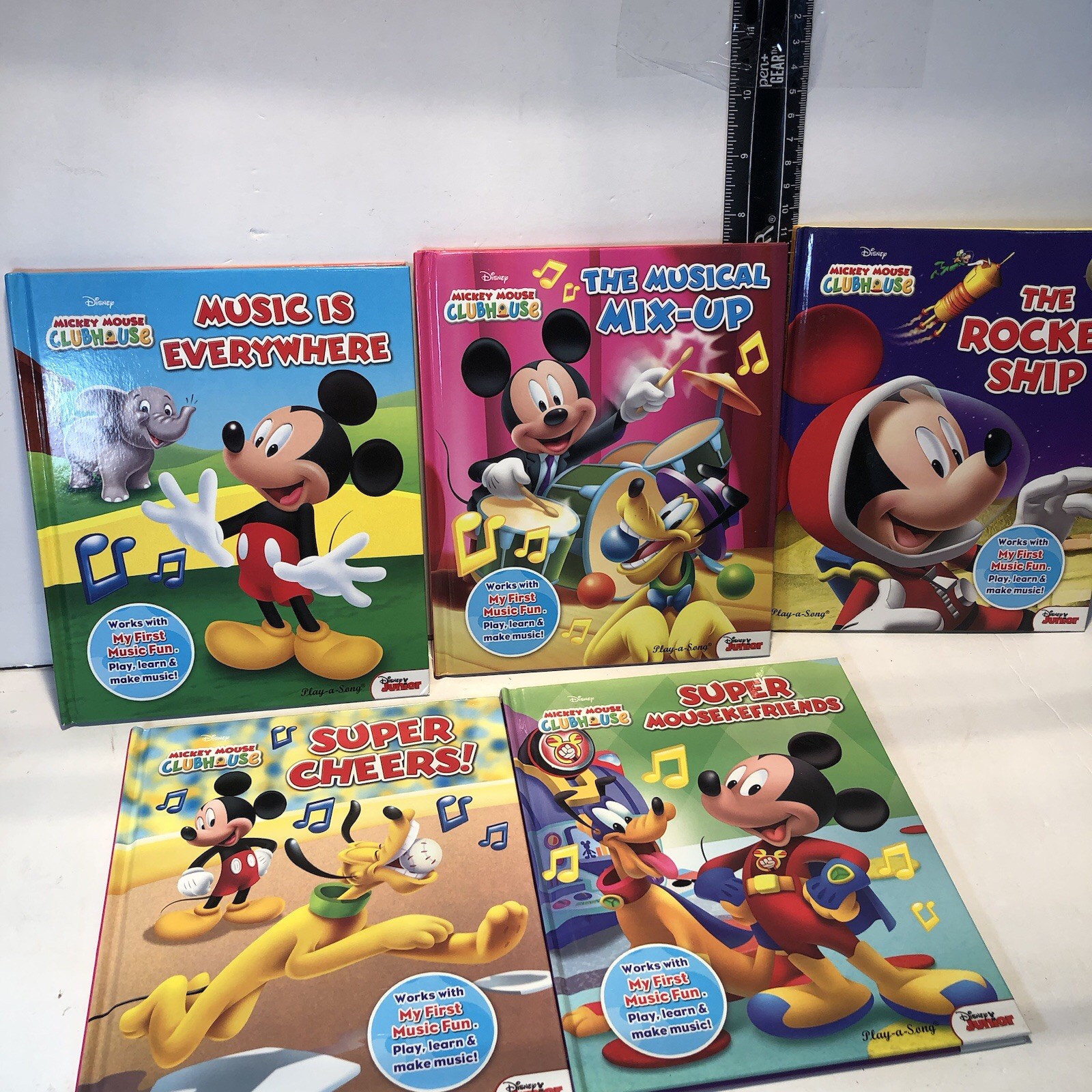 MICKEY MOUSE CLUB HOUSE „My First Music Fun“ Books Lot of 5 EUC