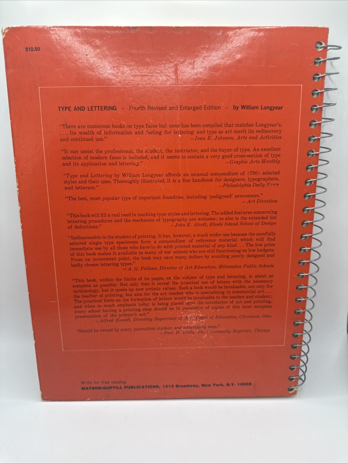 1966 Type & Lettering William Longyear VTG Revised 4th Edition Spiral Bound HC