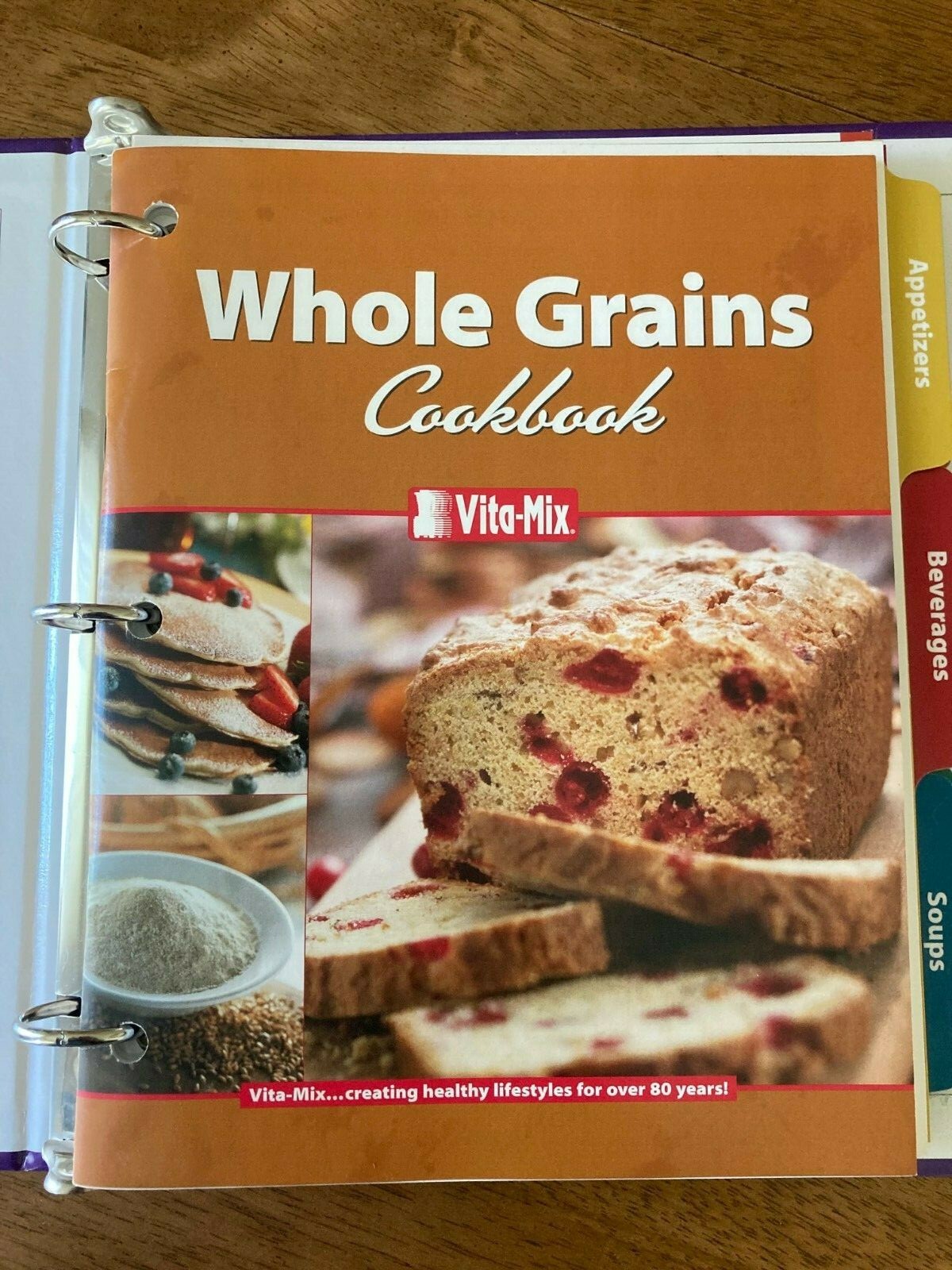 Vita-Mix Whole Food Recipes For Better Living Cookbook 3 Ring Binder Hardcover
