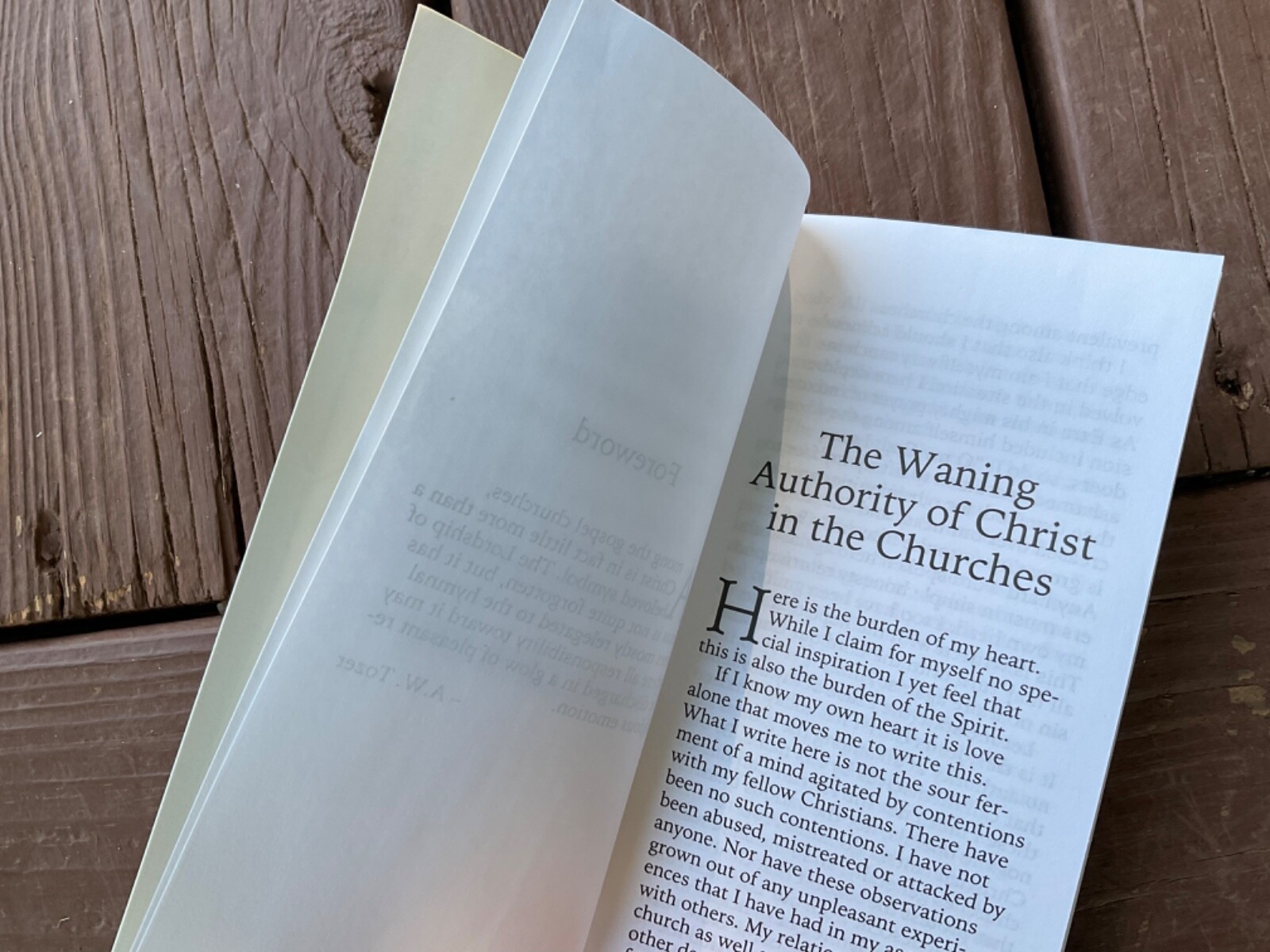 The Waning Authority of Christ in the Churches 1995 A. W. Tozer