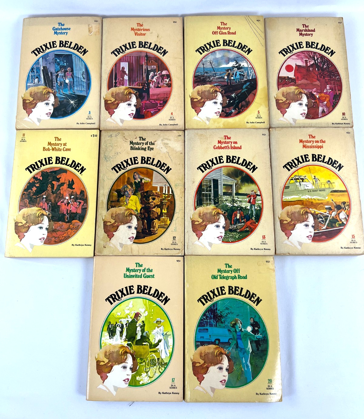 Lot of 10 Vintage Trixie Belden Mystery Series Paperback Books