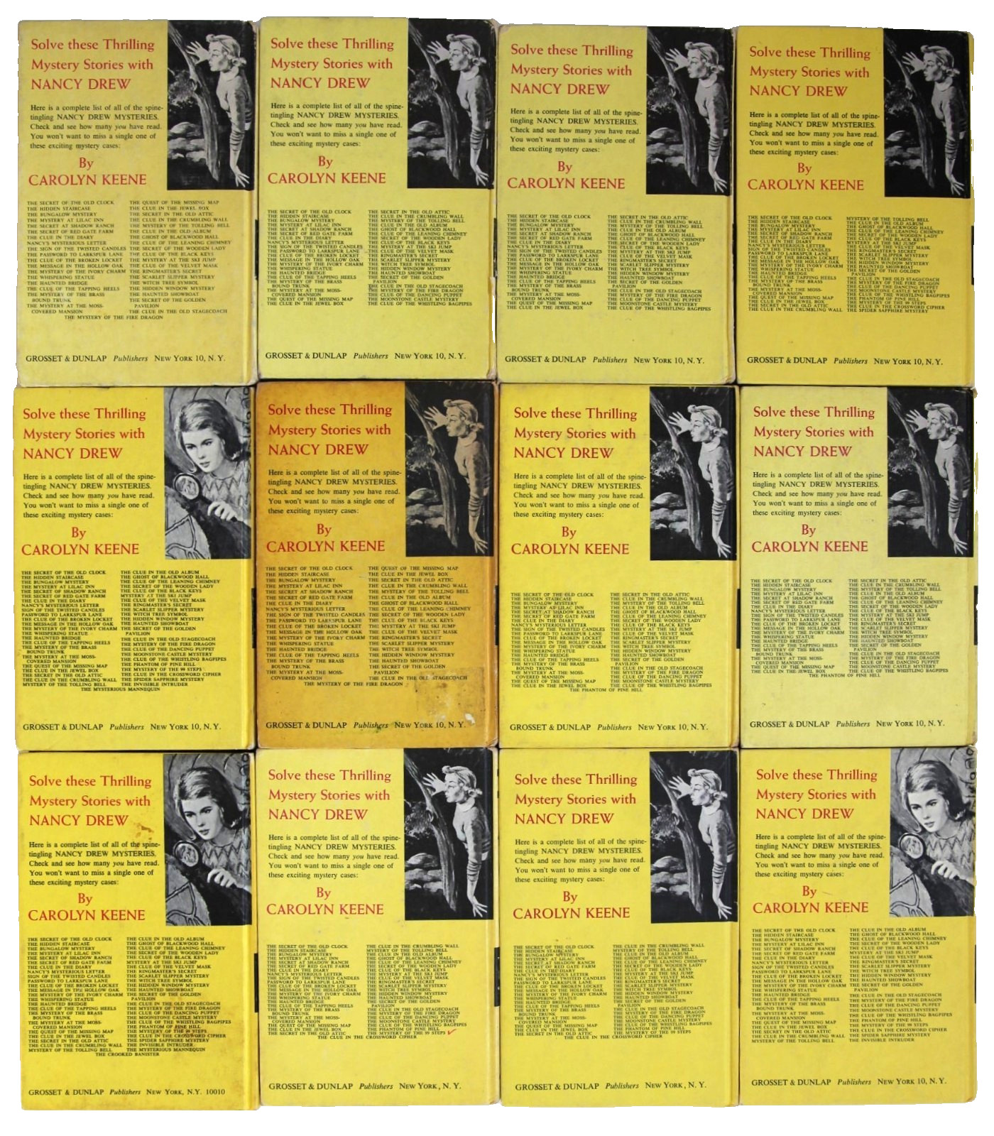 12 Blue Top Edge Nancy Drew Matte H/C Carolyn Keene ( Several 1st Ed )