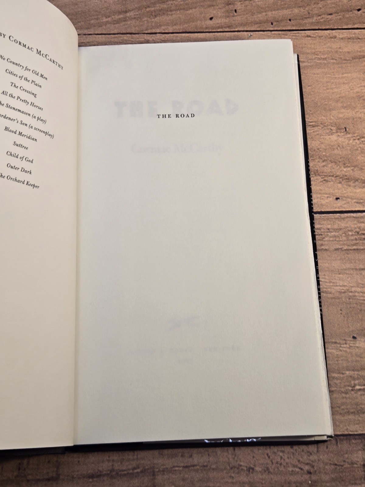 Cormac McCarthy The Road HC/DJ First Edition 2006 Alfred A. Knopf Borzoi
