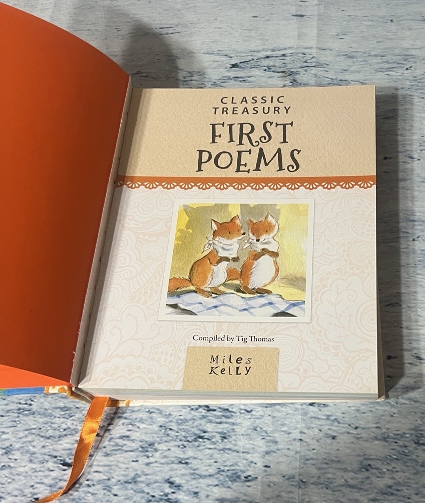 Children’s Poems Book Classic Treasury First Poems 383 Pages HC Flocked Cover