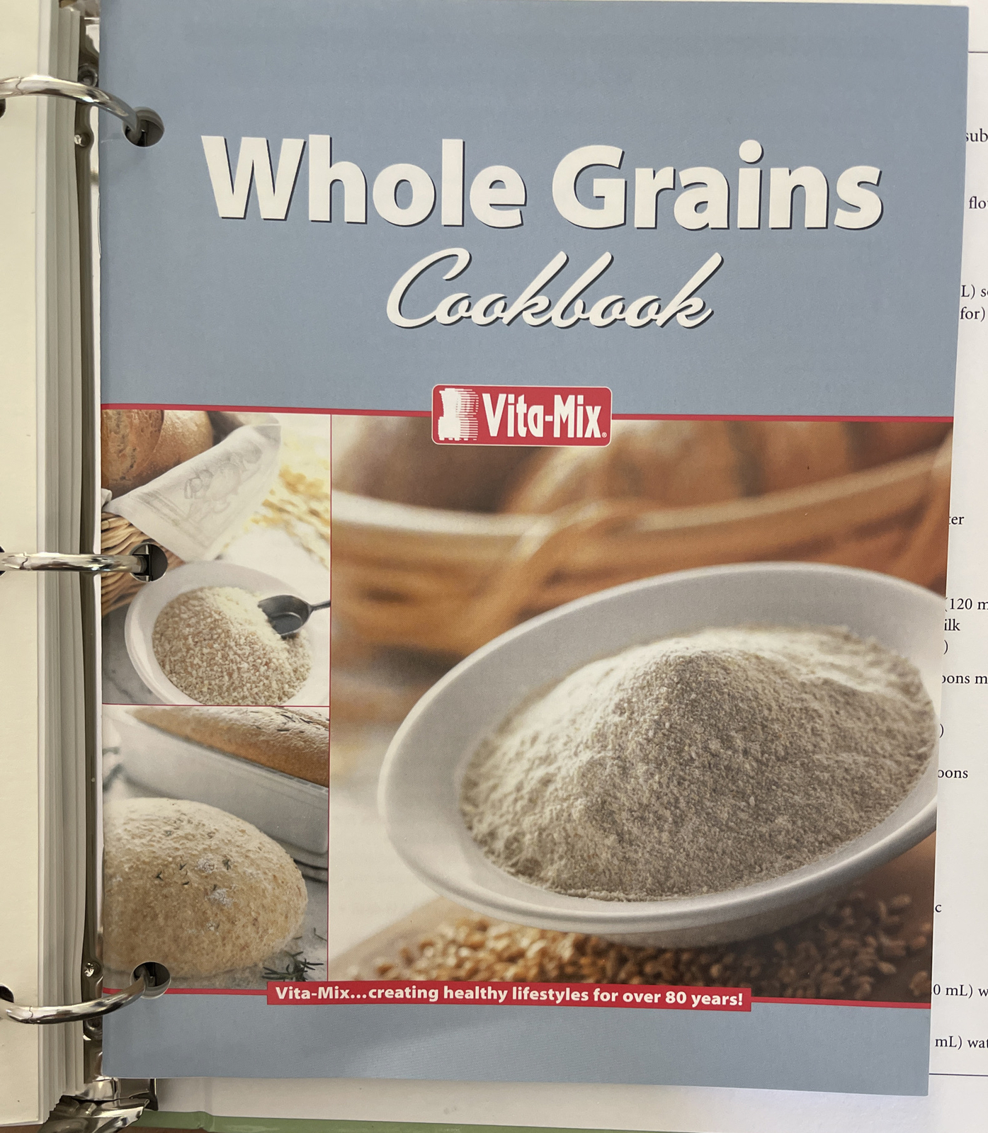Vita-Mix Recipes For Better Living Blender Cookbook Binder 2003 + Whole Grain CB