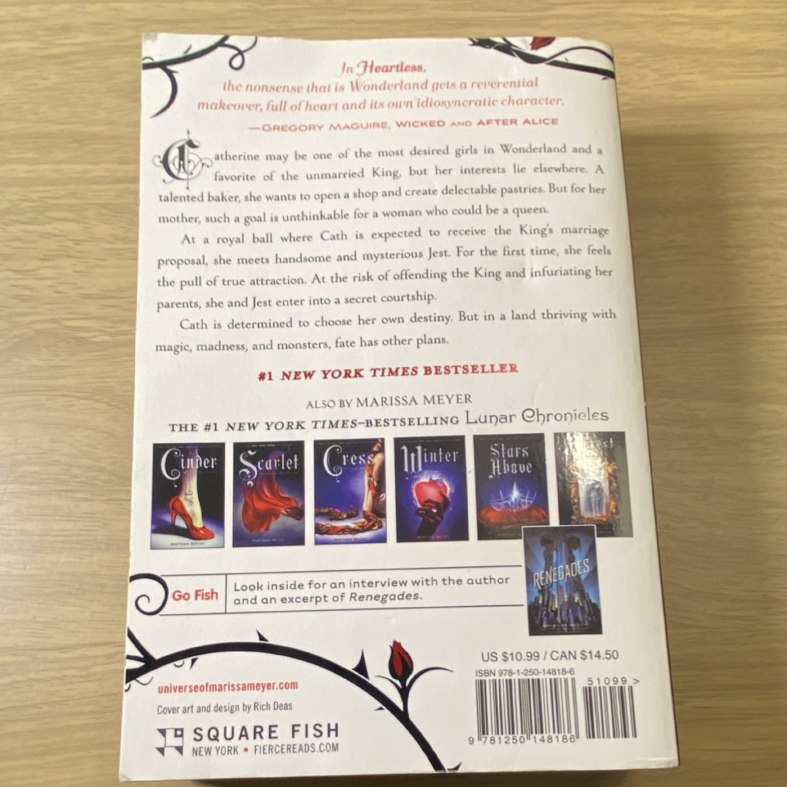 Heartless by Marissa Meyer Paperback Square Fish Fantasy Young Adults