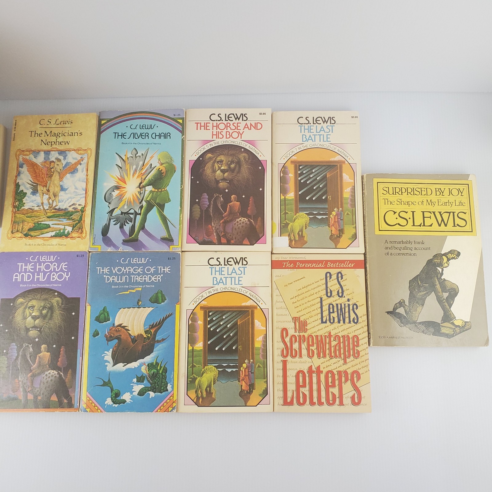 Lot 21 C S Lewis Books Chronicles of Narnia, Surprised By Joy, Screwtape Letters
