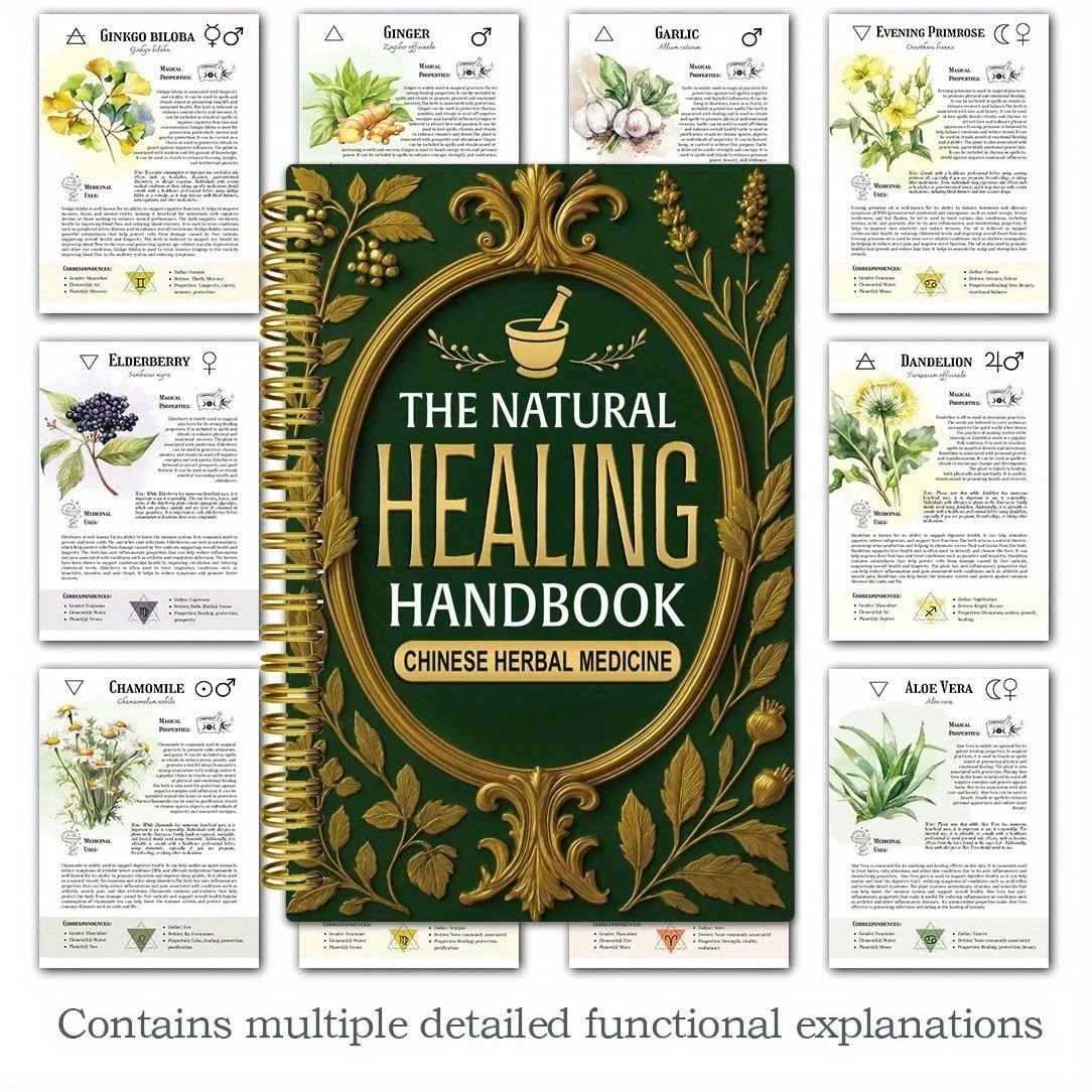 The Natural Healing Handbook, Spiral-Bound Guide For Herbal Remedies And Natural