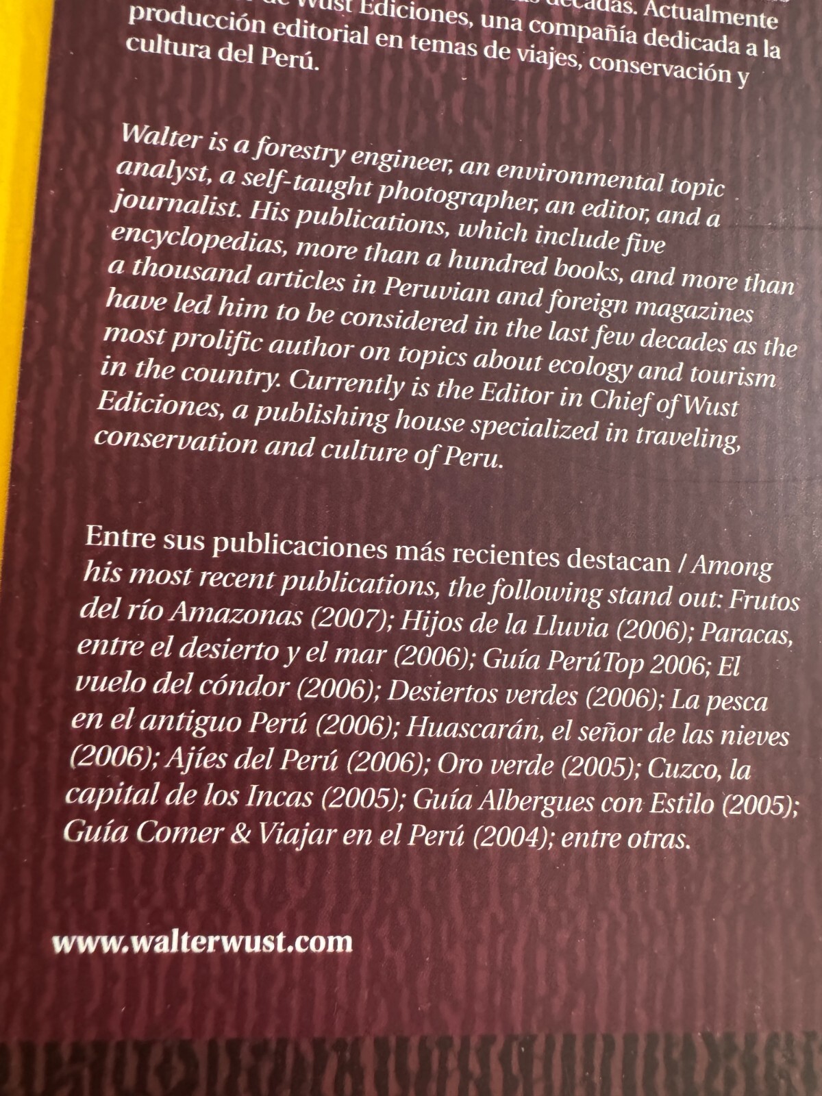 Peru The Living Land Book Tierra Viva Andes Amazon Plains English and Spanish