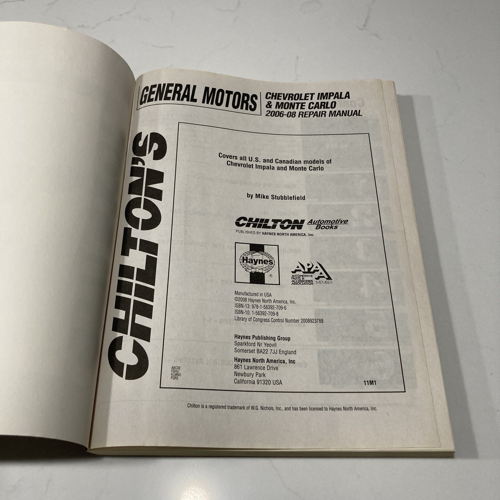 Chilton General Motors Impala & Monte Carlo 2006-2008 Service Manual 28430