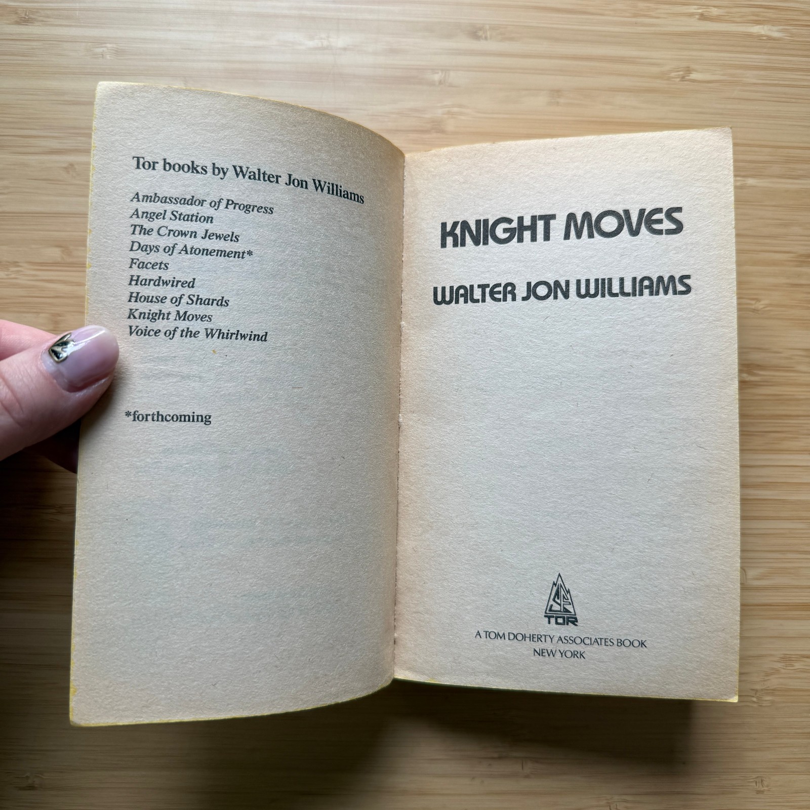 Knight Moves by Walter Jon Williams 1985 Tor Paperback Vintage SF