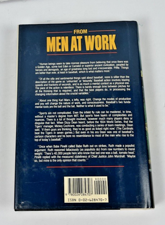 George F. Will Men At Work & Ira Berkow Pitchers Do Get Lonely HC DJ Lot of 2