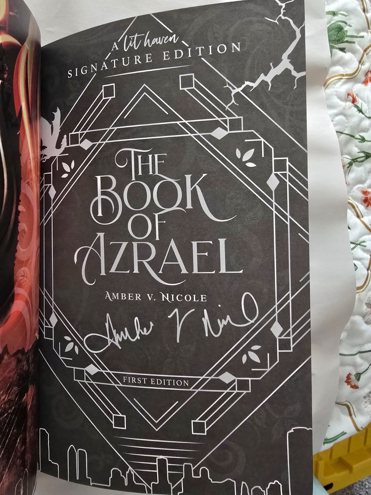 Lithaven Special Edition of The Book of Azrael with black sprayed edges