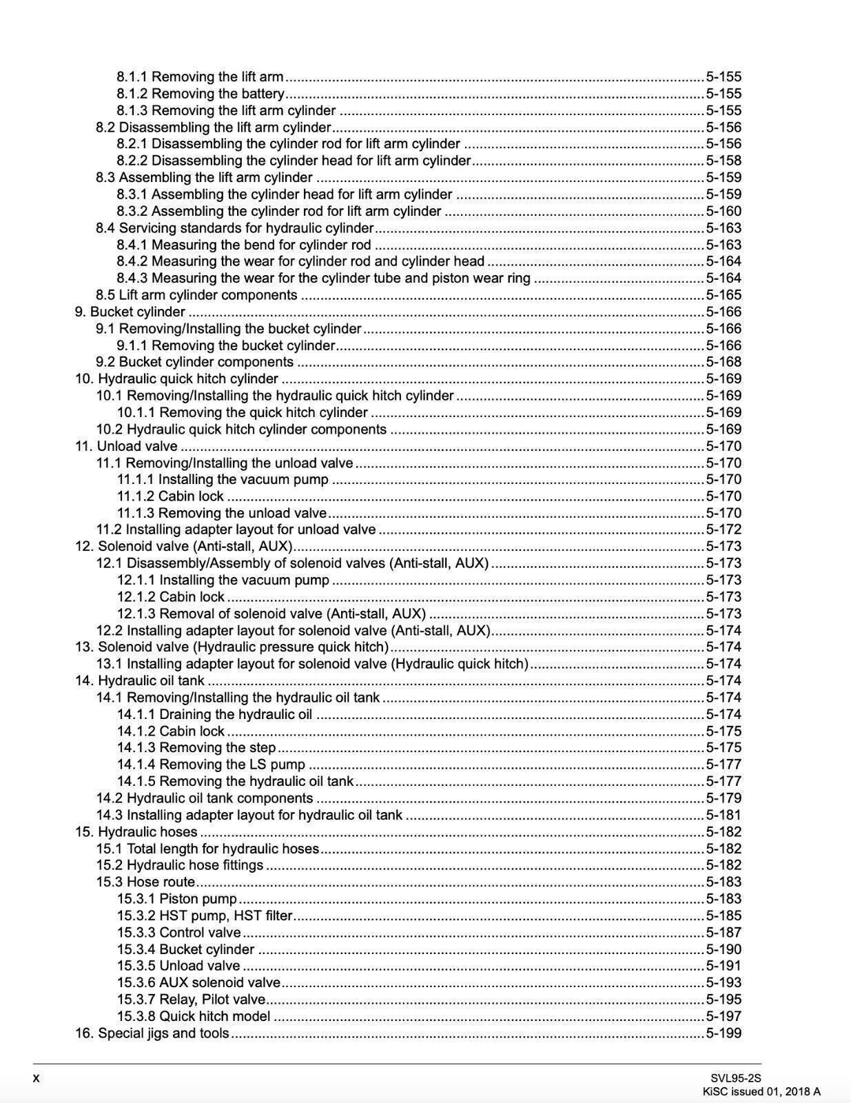 KUBOTA SVL95-2 COMPACT TRACK LOADER WORKSHOP MANUAL, LOOP CLOSURE – XL FOLDOUTS!