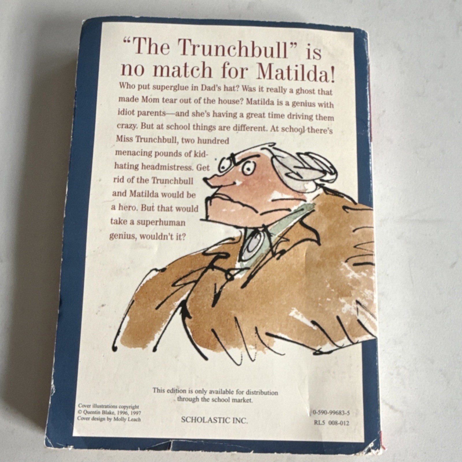 Vintage Scholastic Matilda Roald Dahl Paperback Illustrated Quentin Blake Humor