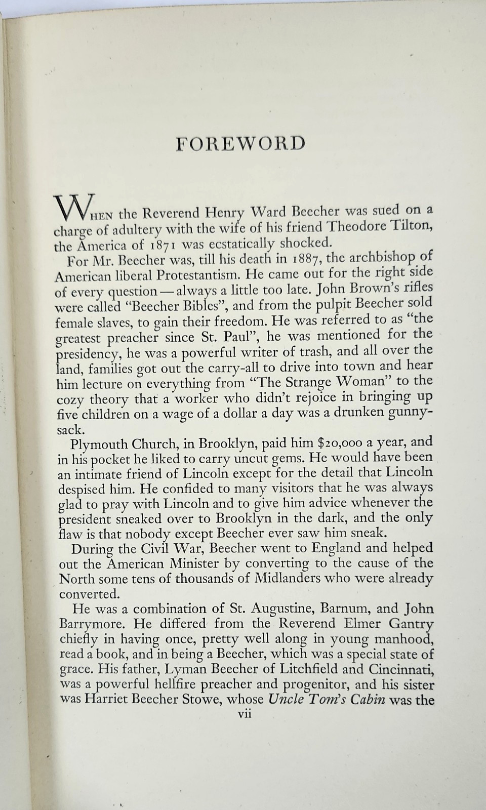 Henry Ward Beecher: An American Portrait by Paxton Hibben (1942 HC) Am. History