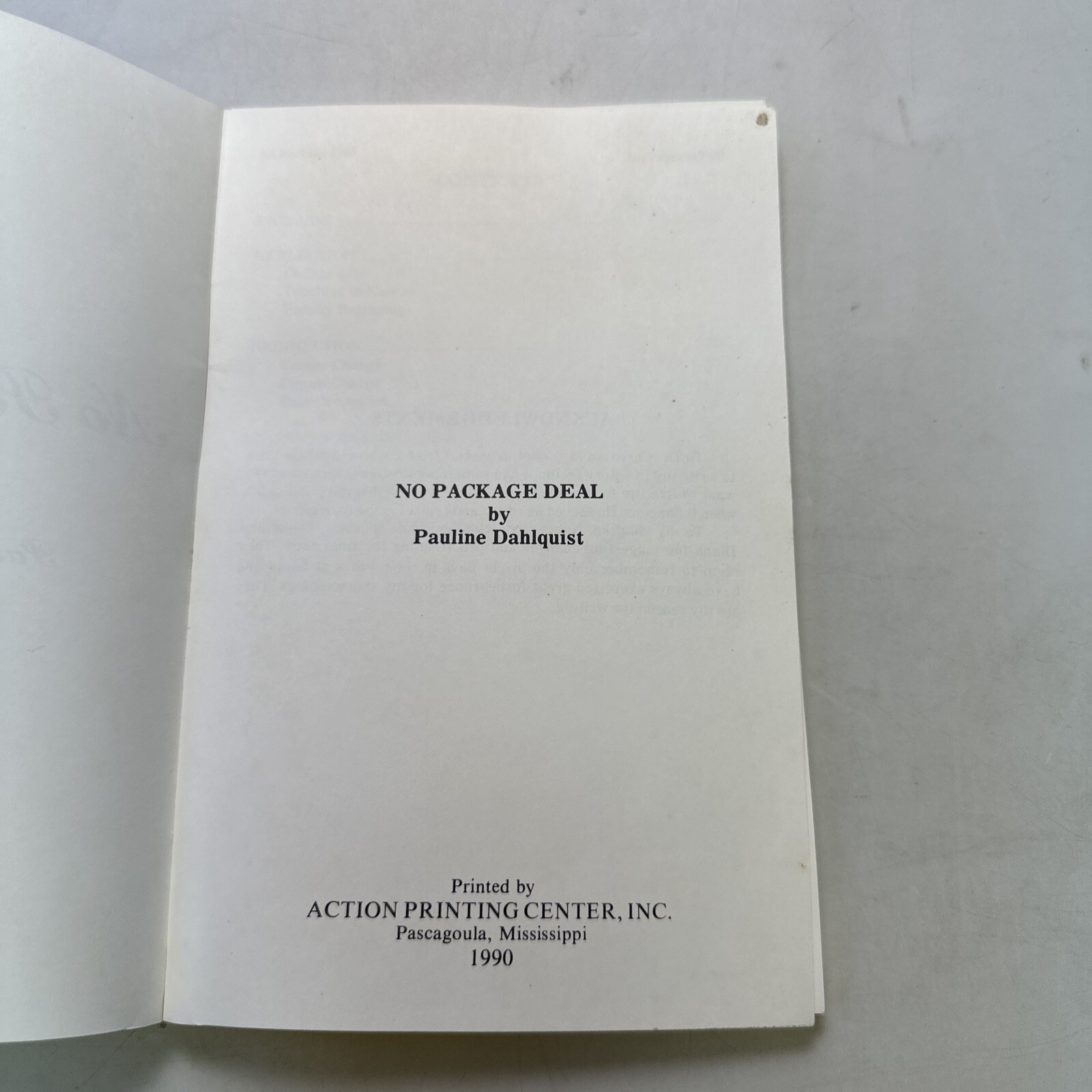 Pauline Dahlquist – No Package Deal
