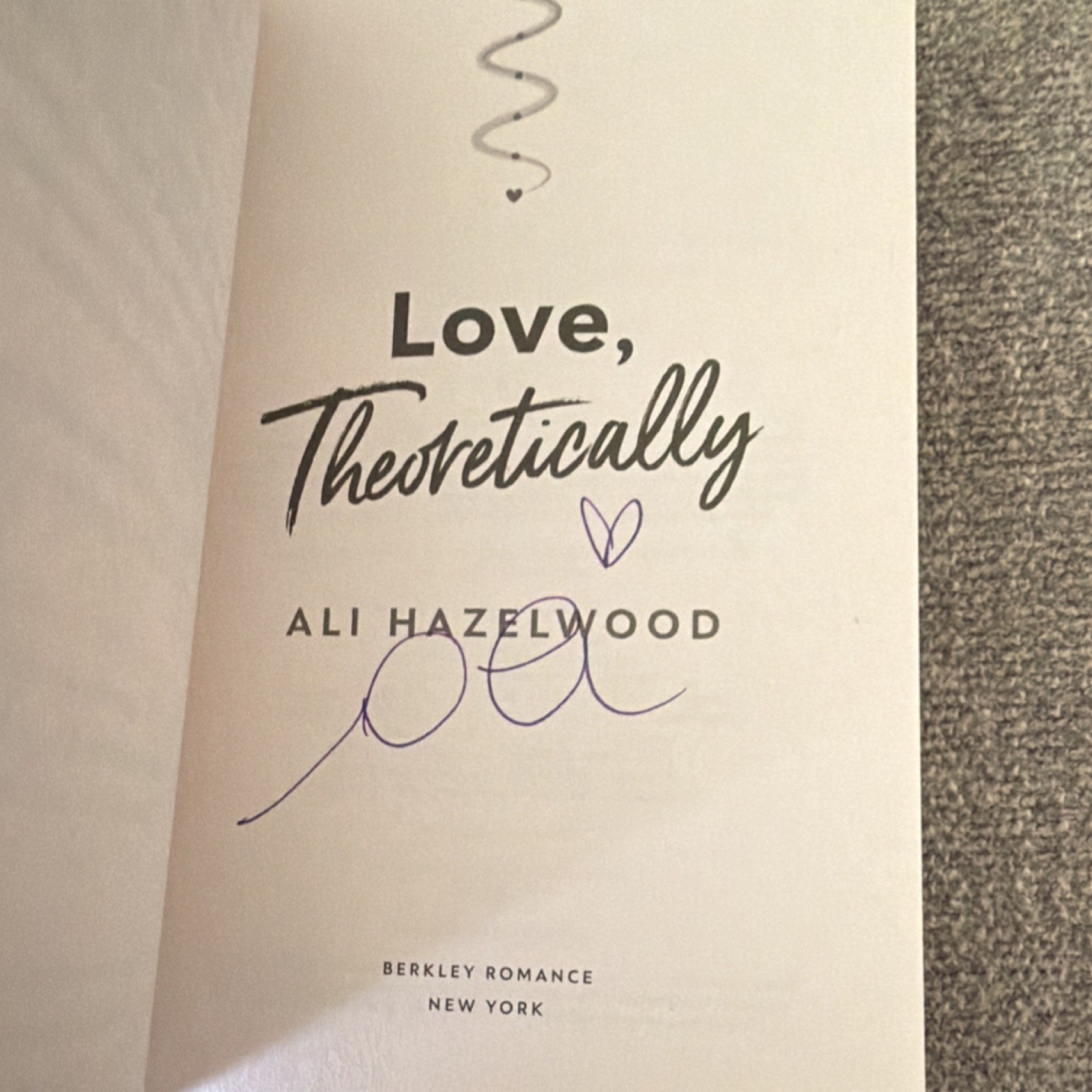 Ali Hazelwood Love, Theoretically Signed Paperback Berkley Romance 2023 Fiction