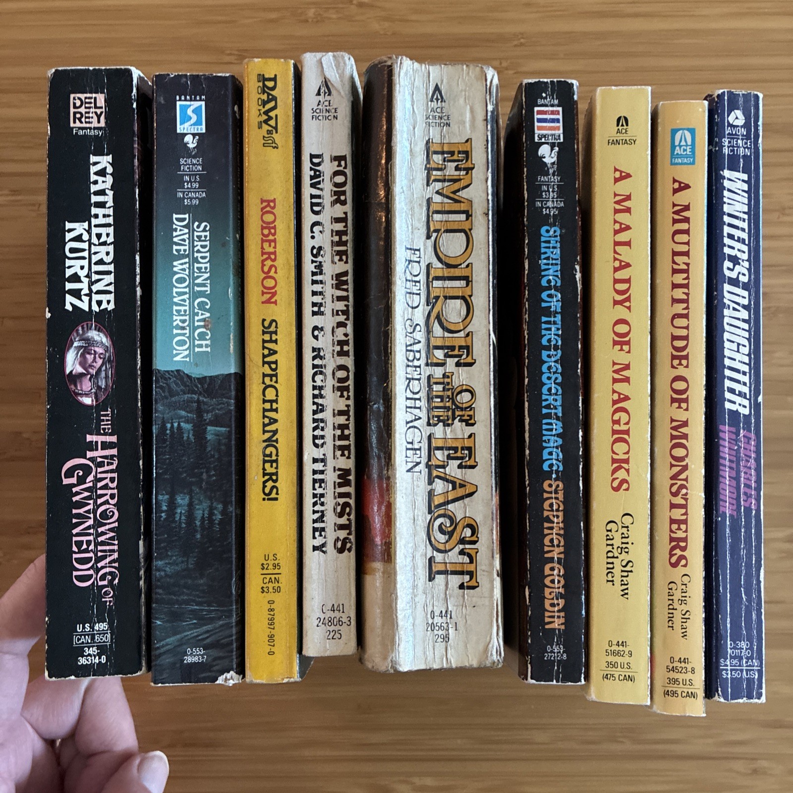 Lot of 9 Fantasy Assorted PB from the 1980s in GOOD condition Sci-Fi related EE