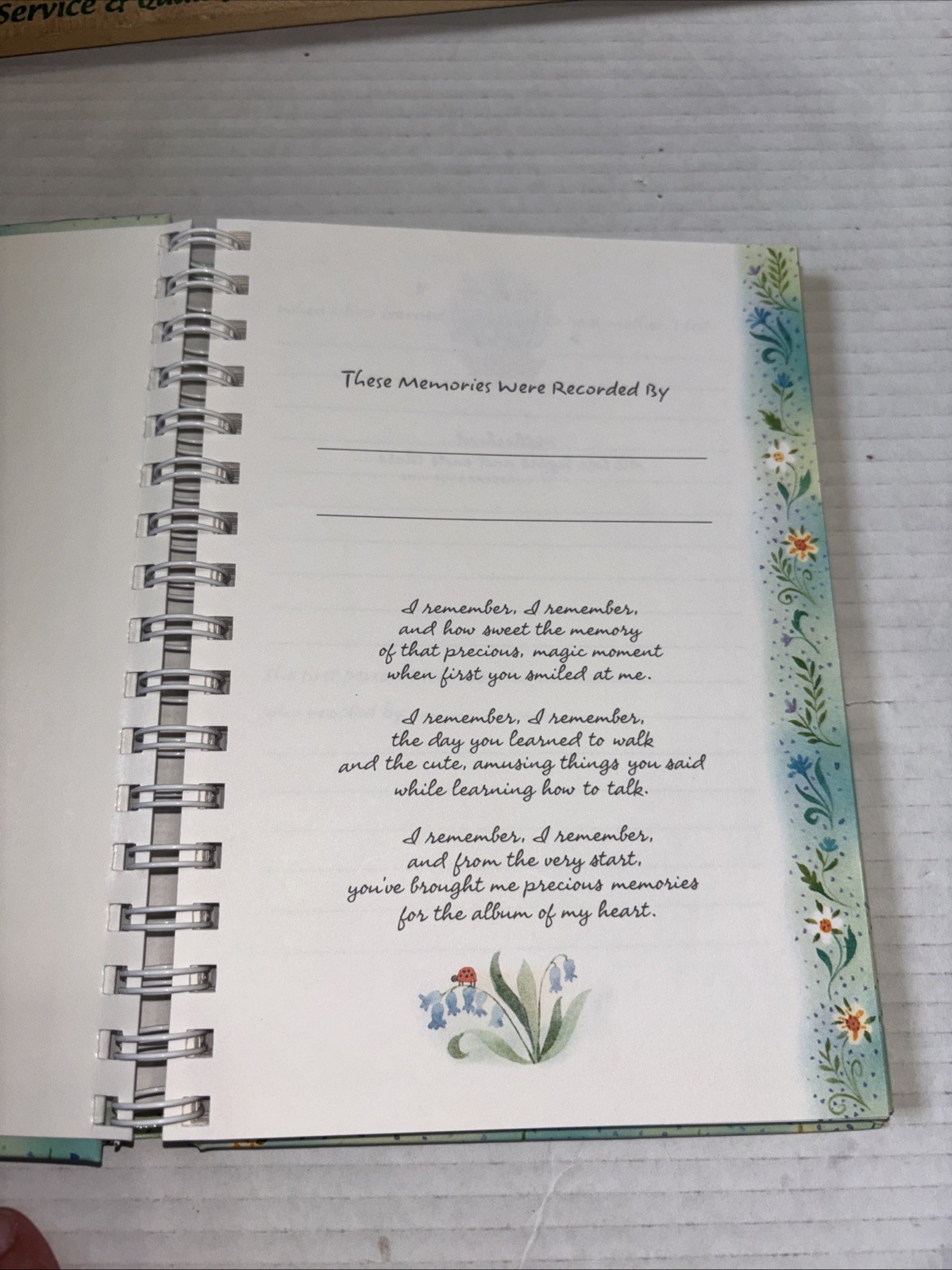 Brand New Hallmark „I Remember…A Mother’s Journal“ Memory Book HC With Spiral