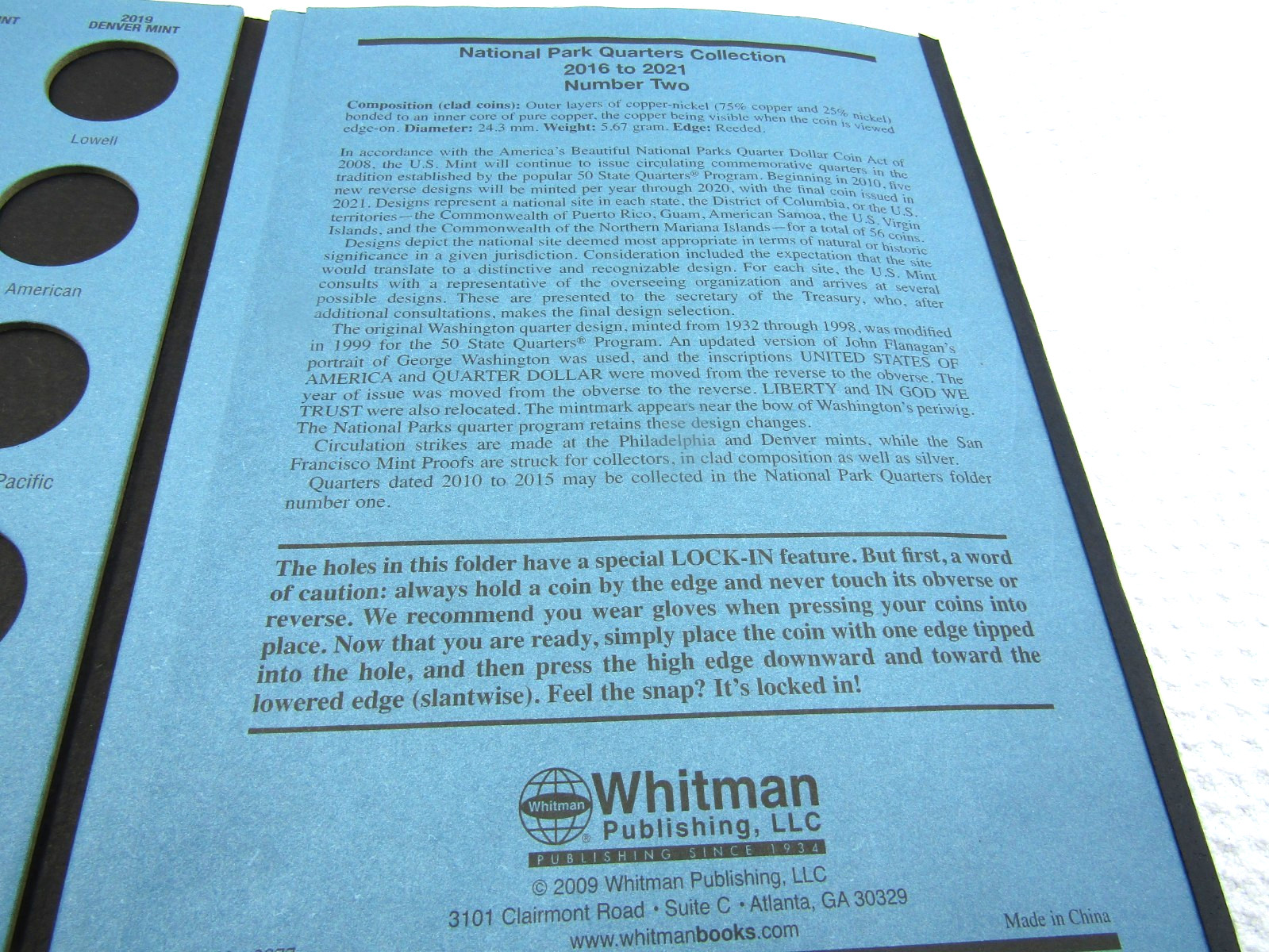 Whitman Publishing 2877 National Park Folder – Volume 2 – no coins