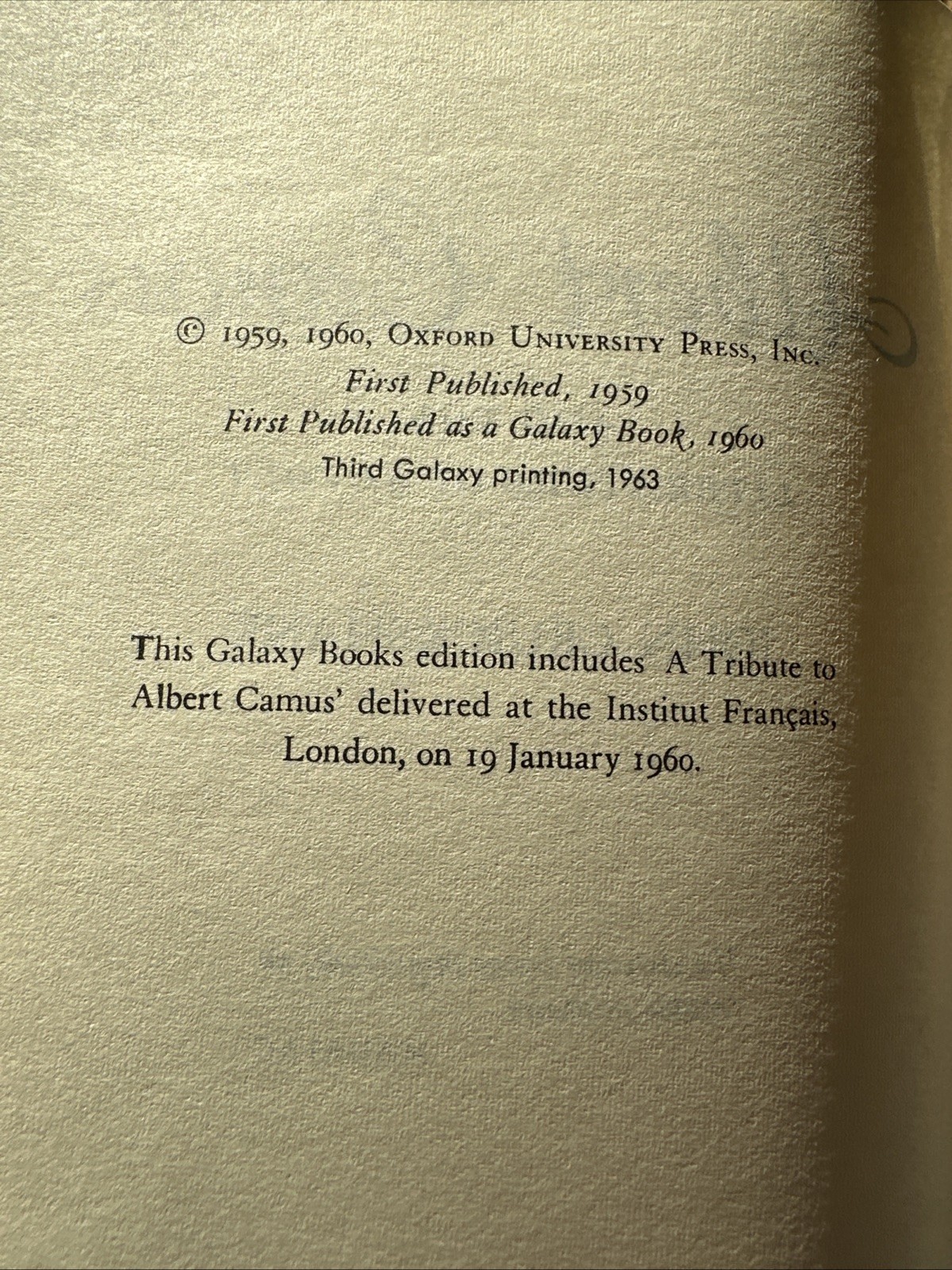Albert Camus And The Literature Of Revolt – John Cruickshank 1963 PB