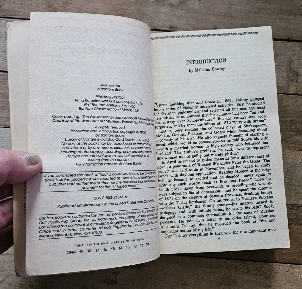 1981. Anna Karenina | Bantam Classic Paperback by Leo Tolstoy | Scarce Edition