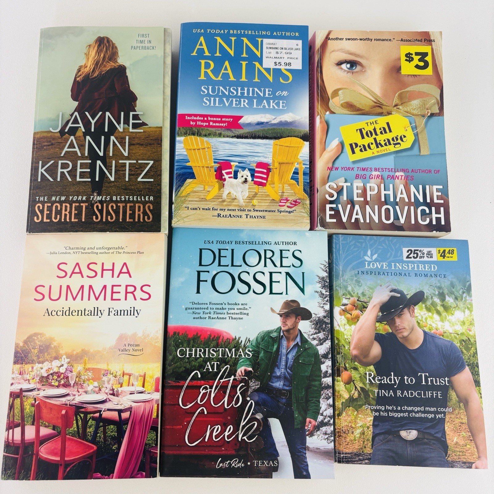 Lot of 6 Mixed Authors and Mixed Titles Variety Paperback Lot Romance Books