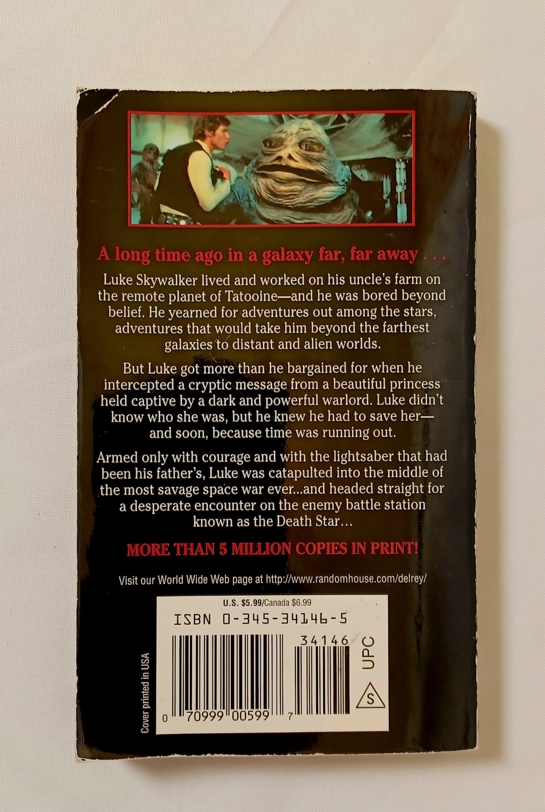 Star Wars: A New Hope By George Lucas 1976 First Edition Paperback Del Rey Book