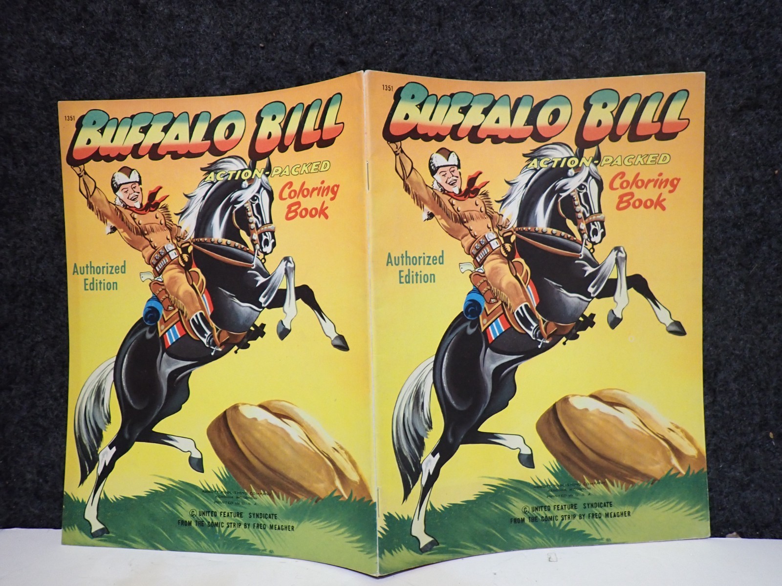MT 1949 COMIC STRIP Buffalo Bill Action-Packed Coloring Book #1351 Abbott Pub Co