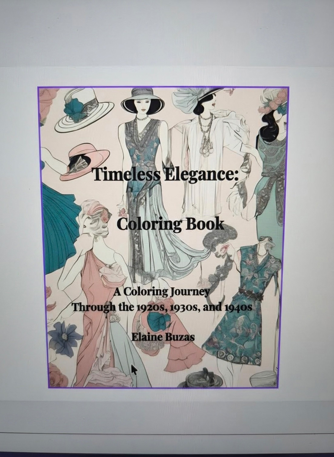 Timeless Elegance 1920s-1940s Fashion Coloring Book – 30 Pages Digital Download
