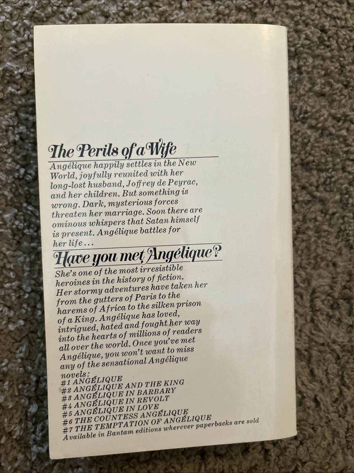 Angelique and the Demon (Book 8) – Sergeanne Golon – Good Condition