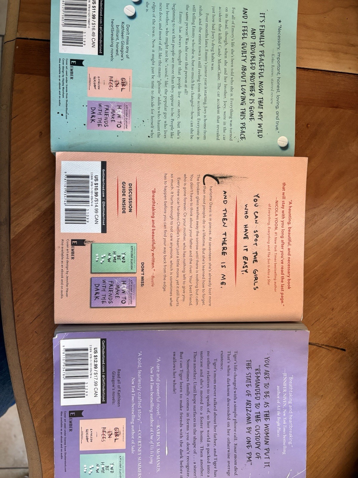 Kathleen Glasgow Paperback Set: Girl in Pieces, How to Make Friends, You’d Be H…