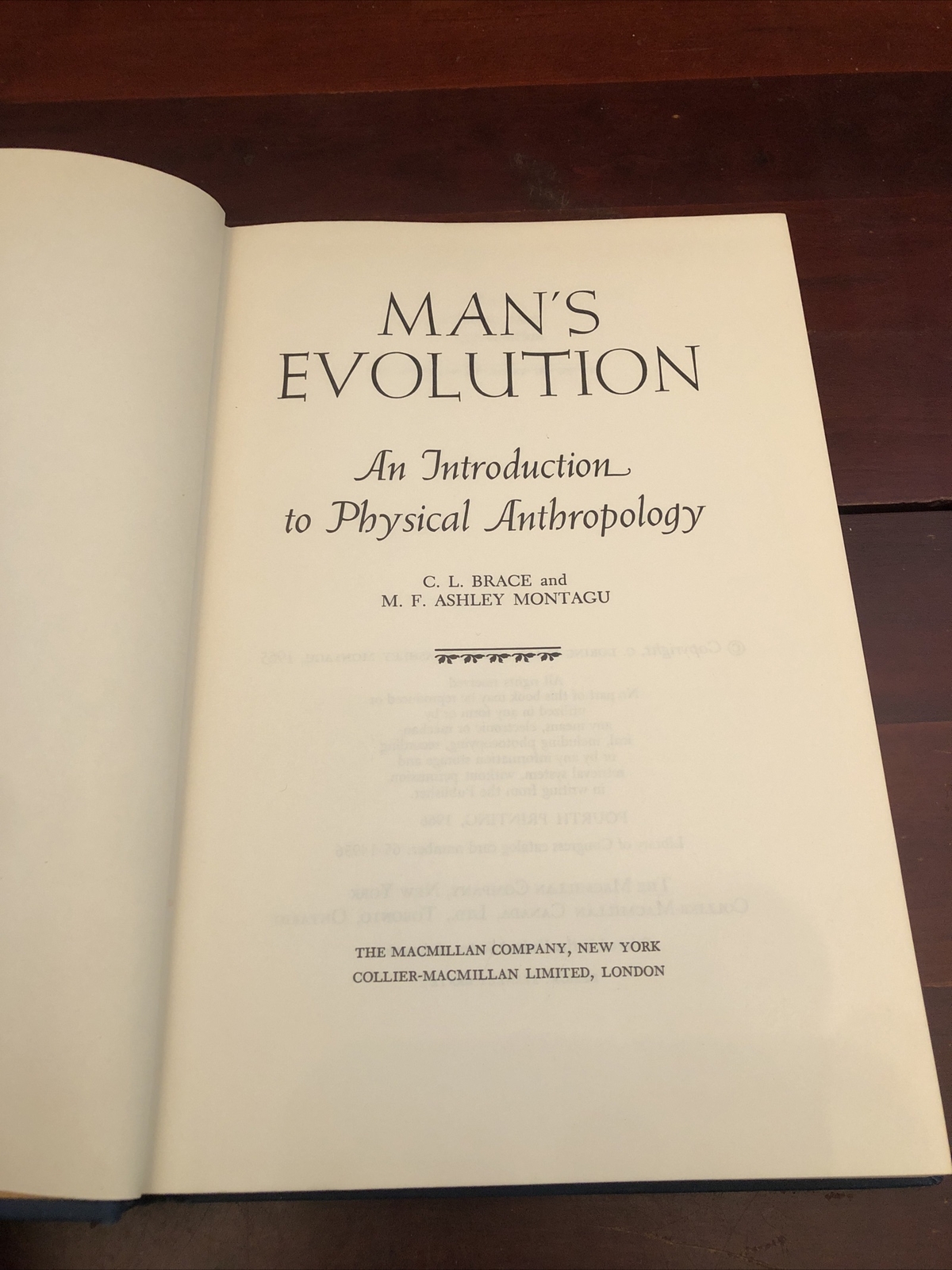 ￼”Man’s Evolution An Introduction to Physical Anthropology” Brace & Montagu 1966