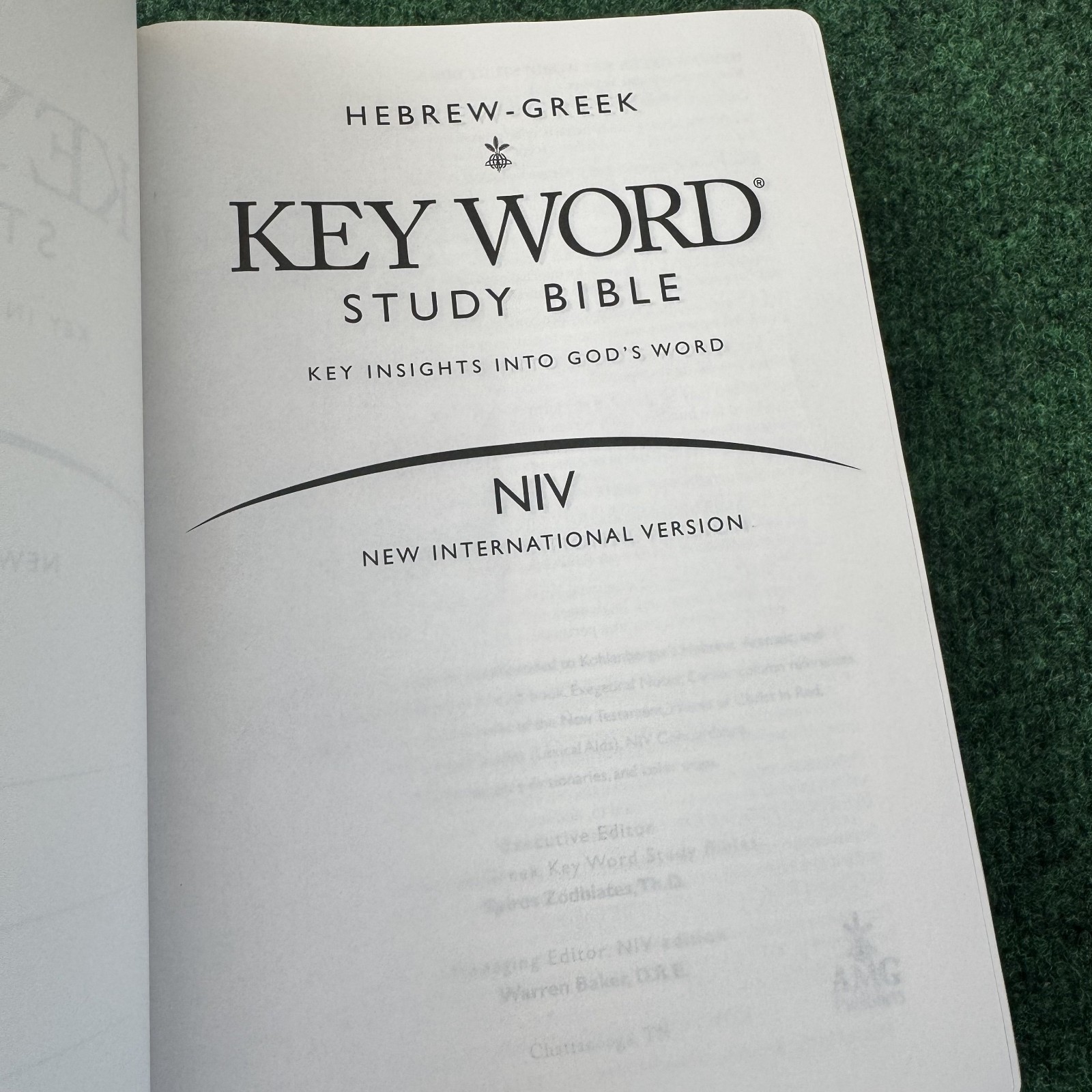 NIV Hebrew Greek Key Word Study Bible Bonded Black Red Letter 1984 Edition