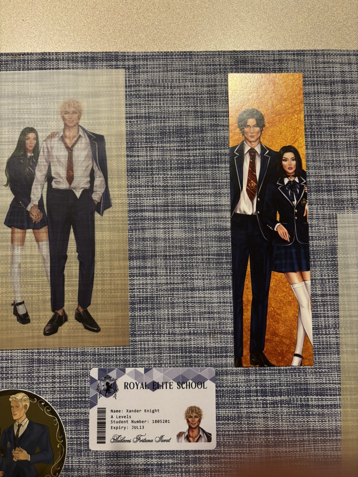 6pc Royal Elite Series RES Rina Kent id card sticker bookmarks Page Overlay Set