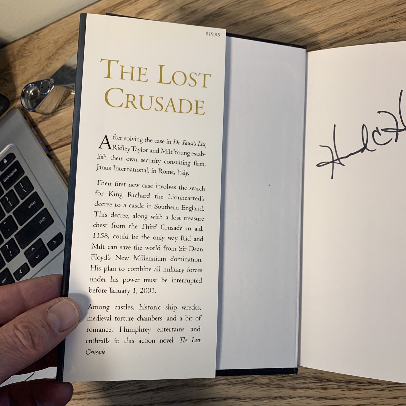 Rare – Signed! The Lost Crusade A Novel By Howard C. Humphrey 2000 HCDJ VG+